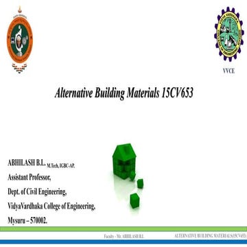 Alternative building materials - Module-1 - Introduction