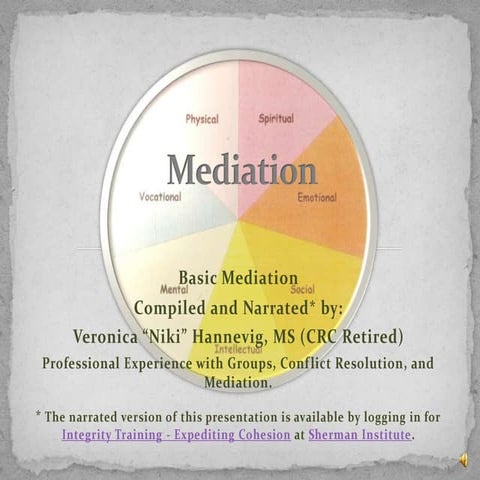 Alternative dispute resolution -  basic mediation