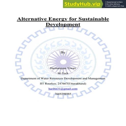 Alternative Energy For Sustainable Development | PDF