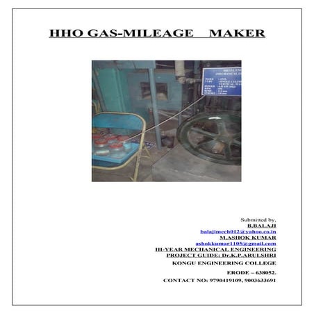 Alternative fuel hho gas ieee