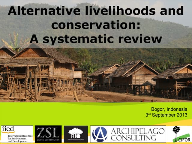 Alternative livelihoods and conservation:  A systematic review