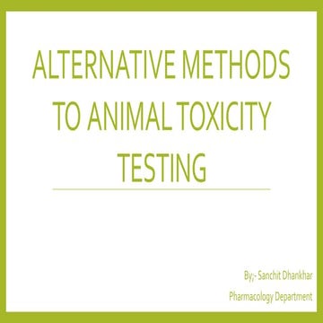 Alternative methods to animal toxicity testing