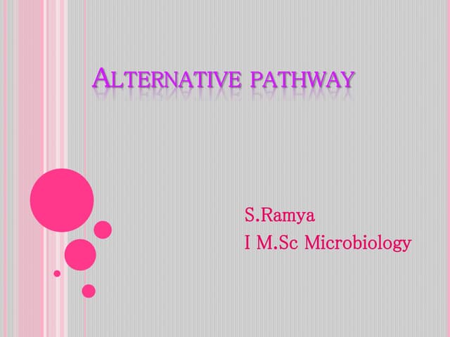 Alternative pathways.