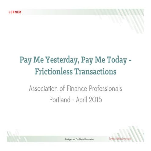 Alternative payment methods 03 2015 LERNER Consulting