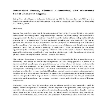 Alternative Politics, Political Alternatives, and Innovative Social ...