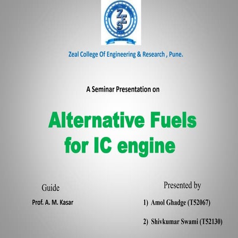 Alternative Fuels for IC Engine