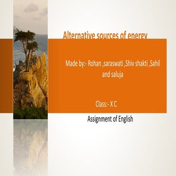 Alternative sources of energy