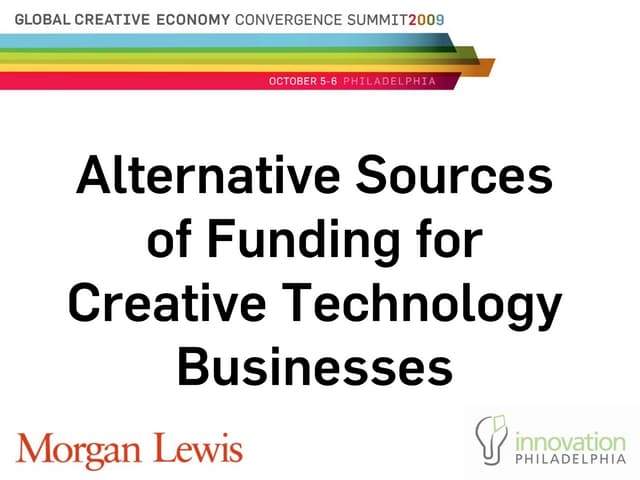 Alternative Sources Of Funding For Creative Technology Business