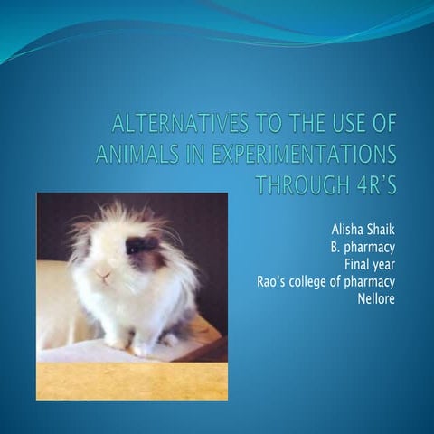 Alternatives to the use of animals in experimentations