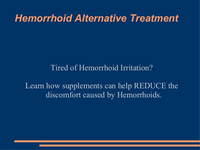Alternative Treatment Of Hemorrhoids