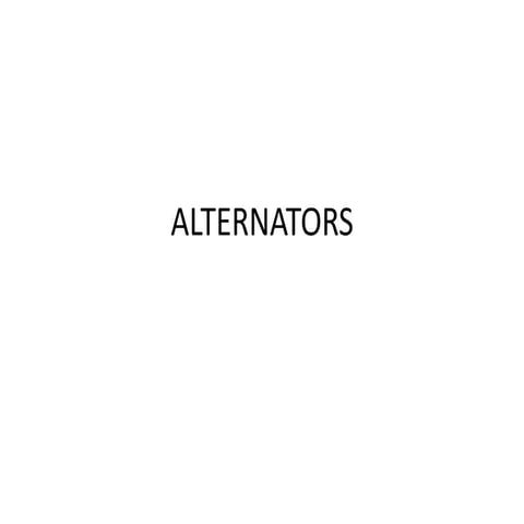 Alternators - Machines