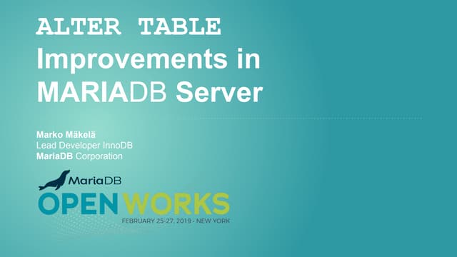 ALTER TABLE Improvements in MariaDB Server