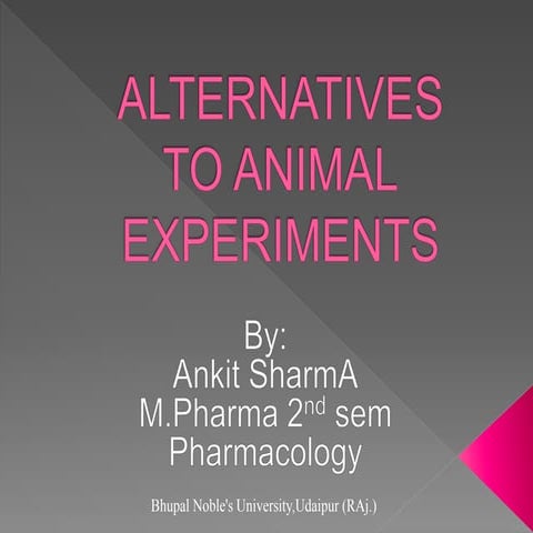 Alternative methods to animal testing: review