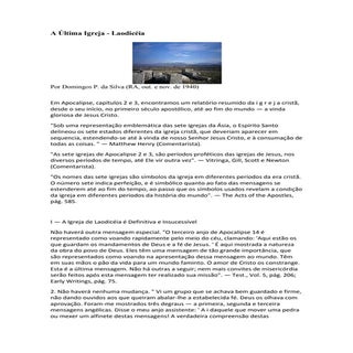 A última igreja   laodicéia