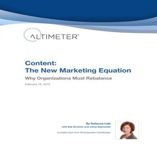 [Report] Content: The New Marketing...