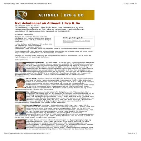 Altinget | Byg & Bo   Nyt Debatpanel På Altinget | Byg & Bo