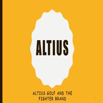 Altius golf and the fighter brand