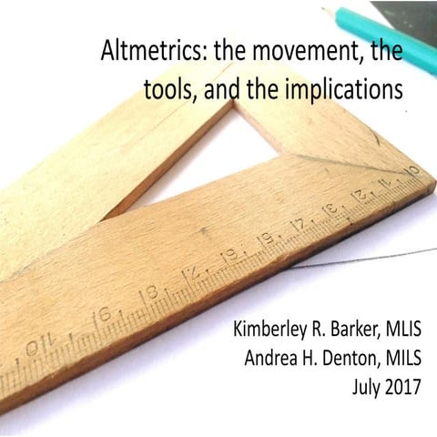 Altmetrics: the movement, the tools, and the implications