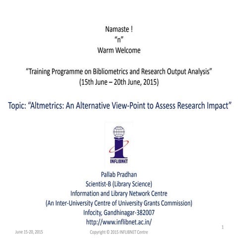 Altmetrics: An Overview