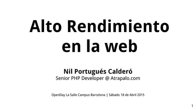Alto rendimiento en la web