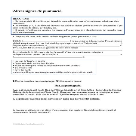 Altres signes de puntuacio