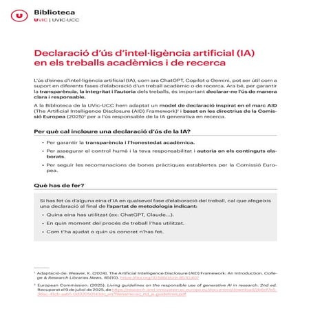 Declaració d’ús d’intel·ligència artificial (IA) en els treballs acadèmics i ...