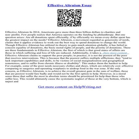 Altruism Essay