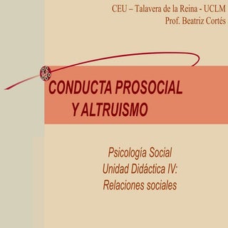 Altruismo y conducta prosocial