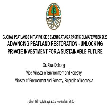Advancing Peatland Restoration - Unlocking Private Investment for a Sustainab...