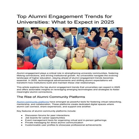 Top Alumni Engagement Trends for Universities: What to Expect in 2025
