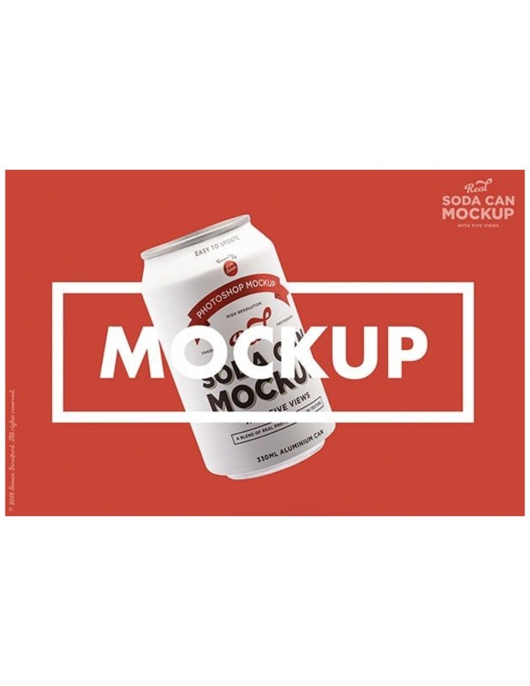Download Aluminium Soda Can Mockup PSD Mockup Templates