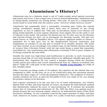 Aluminiums history