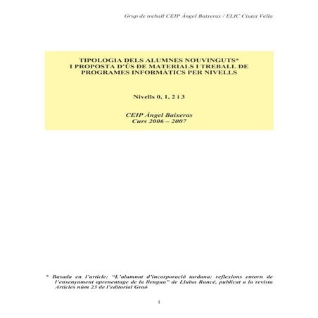 Alumnes, Programari I Materials