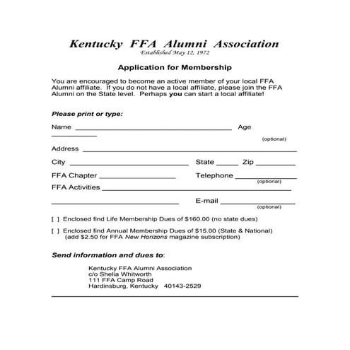 Alumni Membership Application Doc