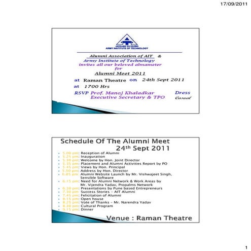 AIT Alumni Meet Schedule | PDF