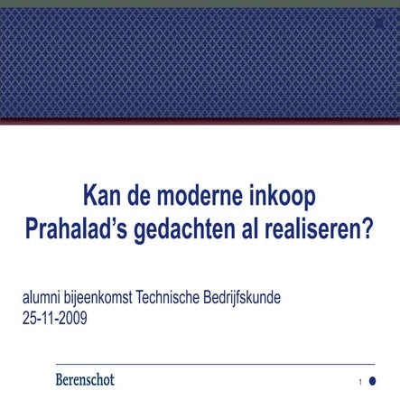 Alumni-avond Technische Bedrijfskunde 25 11 2009