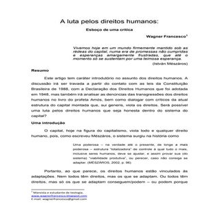 A luta pelos direitos humanos: esbo...