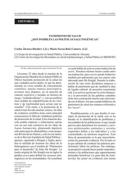 Patrimonio de Salud: ¿son posibles ...