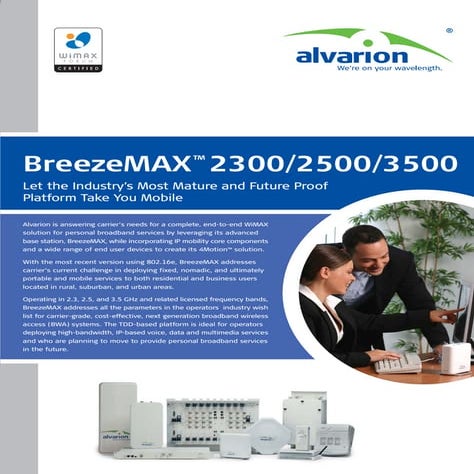 Alvarion Breeze Max 2300 2500 3500 - Product Brochure