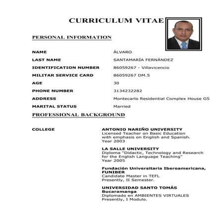 Alvaro Curriculum Vitae