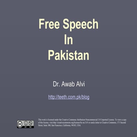 Free Speech in Pakistan
