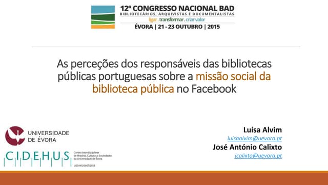 As perceções dos responsáveis das b...