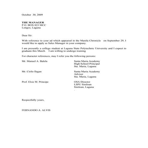 Application Letter ( Block Style ) | DOC