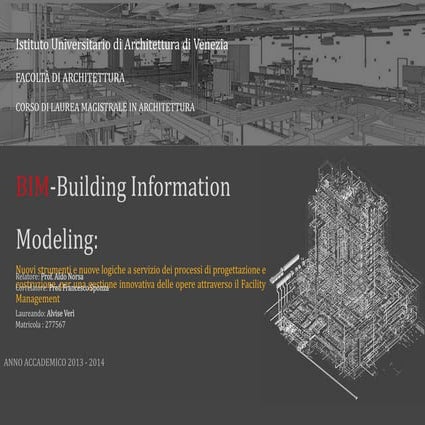 Bim-nuovi strumenti e nuove logiche a servizio dei processi di ...