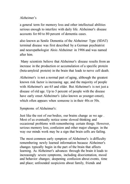 Alzheimer's disease | PPTX