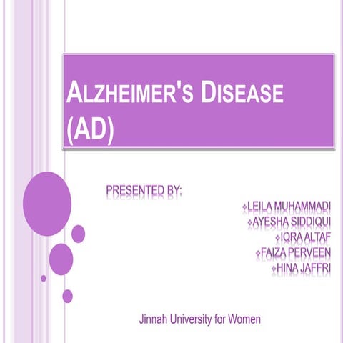Recent advances of alzheimer's disease boc sciences | PPTX