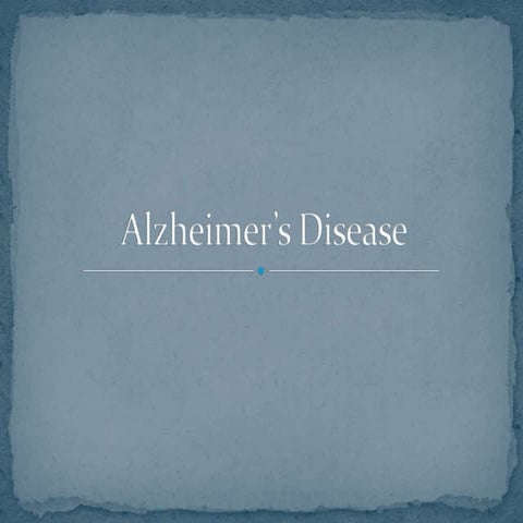 Alzheimer S Disease