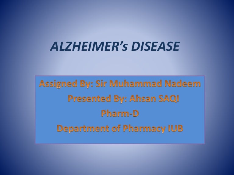 Alzheimer S Disease