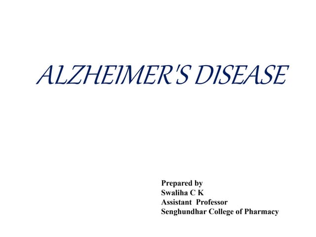 Alzheimer's disease | PPTX