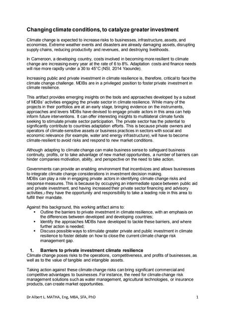 Am   changing climate conditions